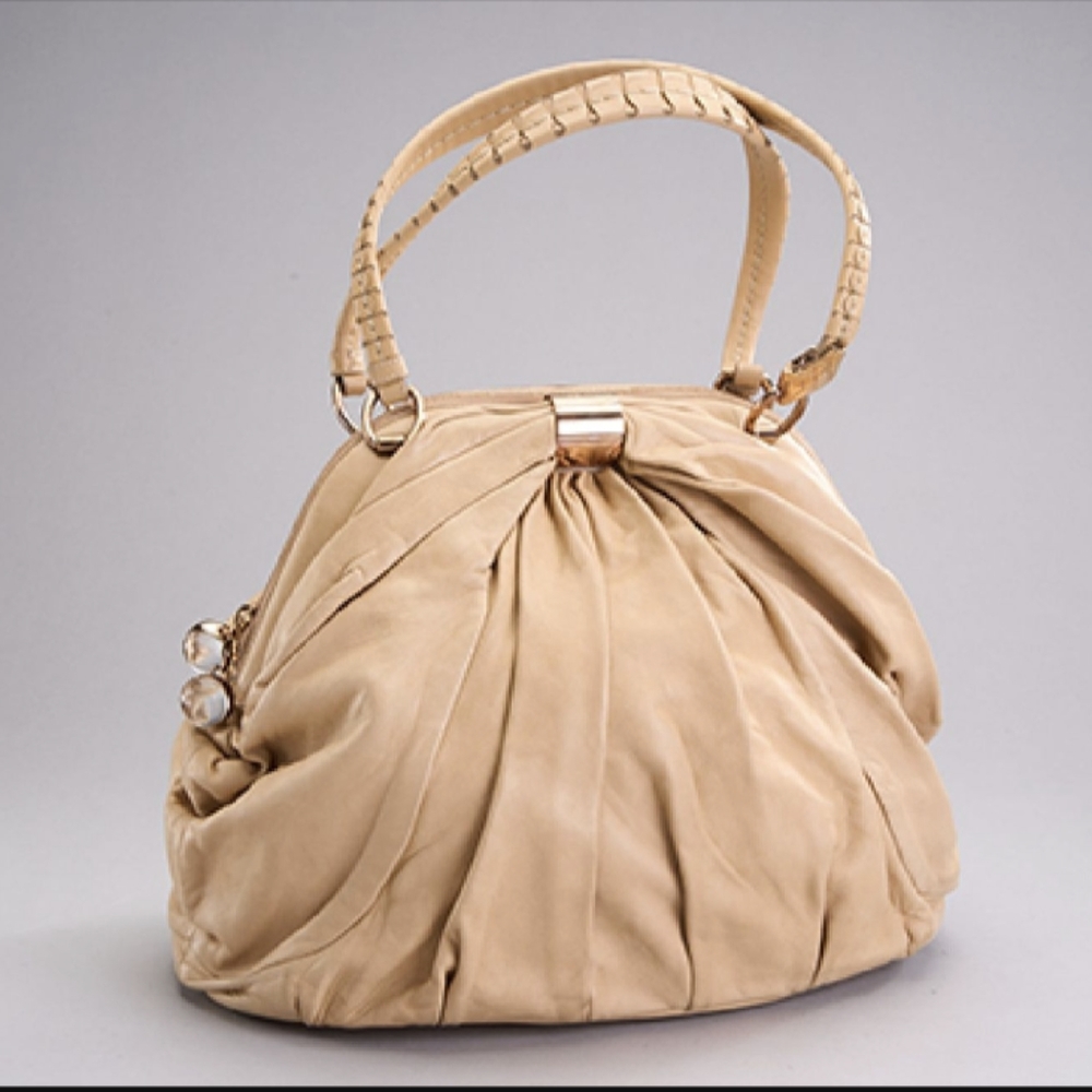 Authentic Christian Dior Tan Leather Bag